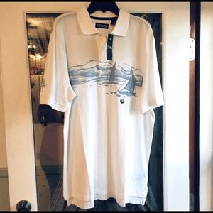 3/$21 Chaps Sailboat Print Mesh Polo Shirt